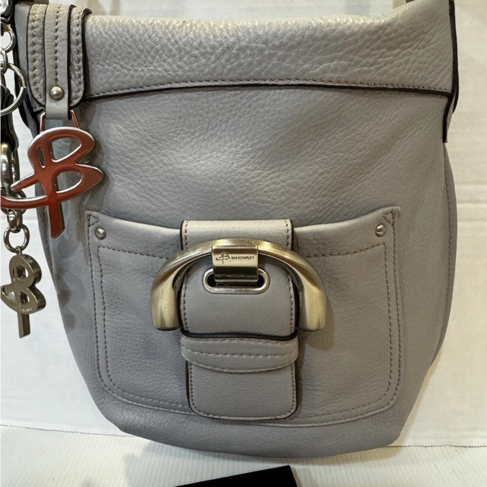 B Makowsky Leather Pebbled Crossbody